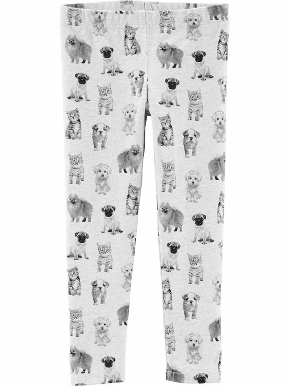NWT Carters Girls' Gray Puppy & Kitten Print Leggings